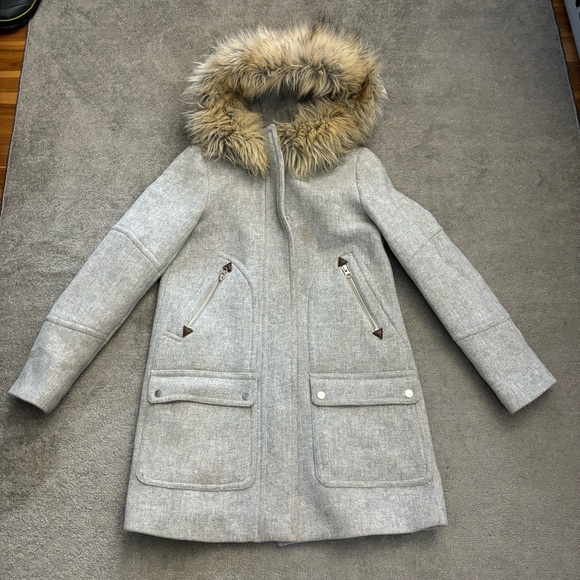 J. Crew Wool Hooded Stadium Cloth Nello Gori Wool Jacket Coat Women’s - Picture 2 of 8